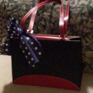 Kate Spade Red and Black Shoulder Bag with Metallic Hardware